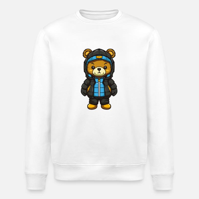 Bande dessinée ours - Sweat bio ROLLER Stanley/Stella Unisexe - blanc