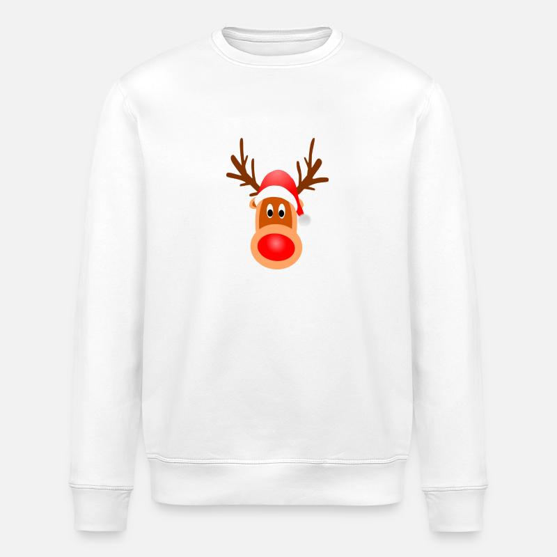 Reindeer comic - Stanley/Stella ROLLER Unisex Organic Sweatshirt - white