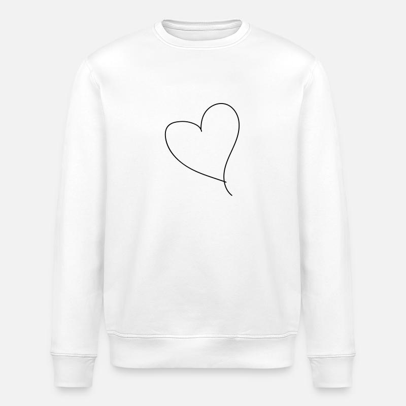 Heart Handdrawn - Stanley/Stella Unisex Bio-Sweatshirt ROLLER - Weiß