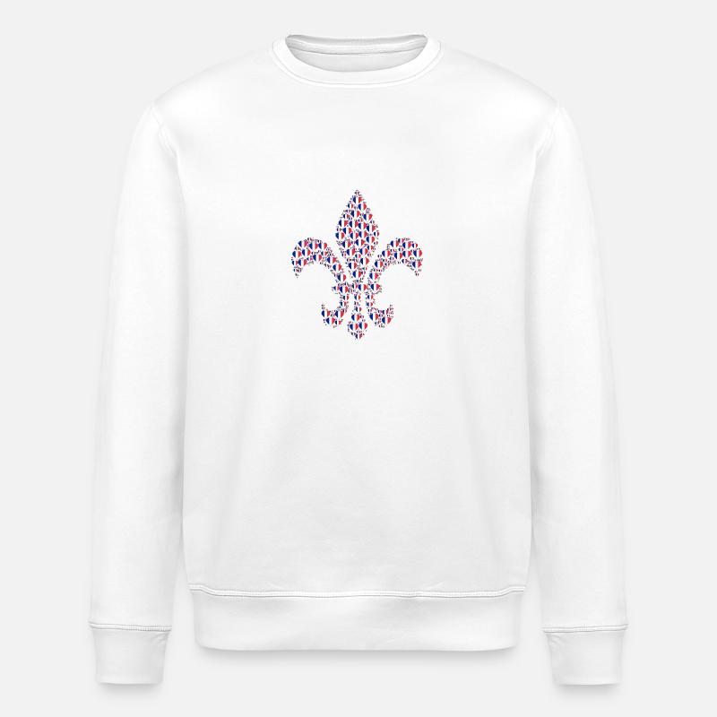 fleur-de-lys - Stanley/Stella ROLLER Unisex Organic Sweatshirt - white
