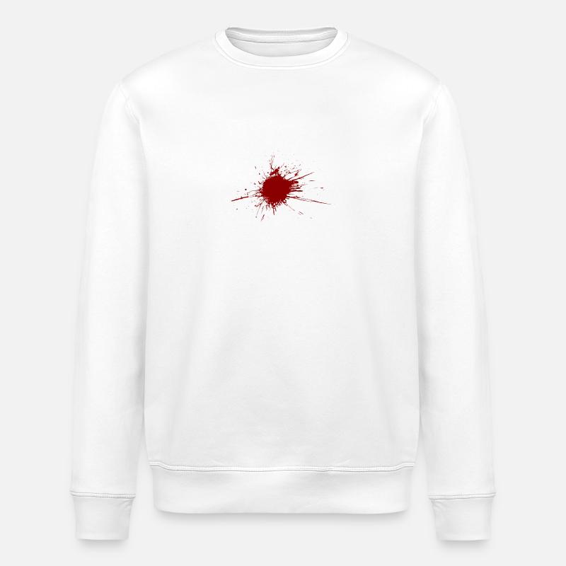 Blutspritzer aus einer Kugel Wunde - Stanley/Stella Unisex Bio-Sweatshirt ROLLER - Weiß