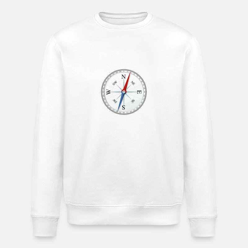 compass - Stanley/Stella ROLLER Unisex Organic Sweatshirt - white