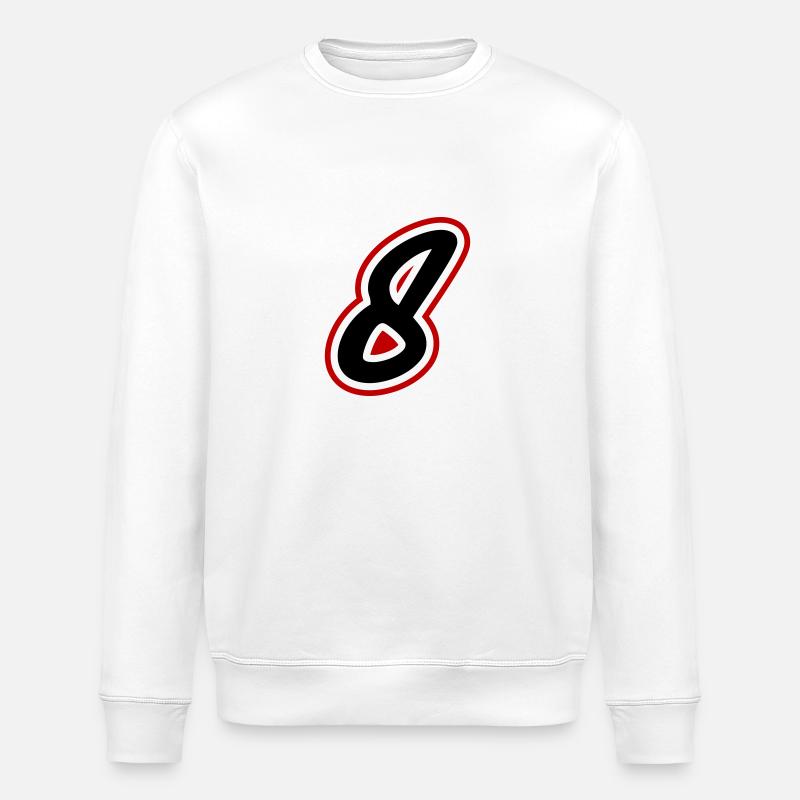 8 Symbole numérique - Sweat bio ROLLER Stanley/Stella Unisexe - blanc