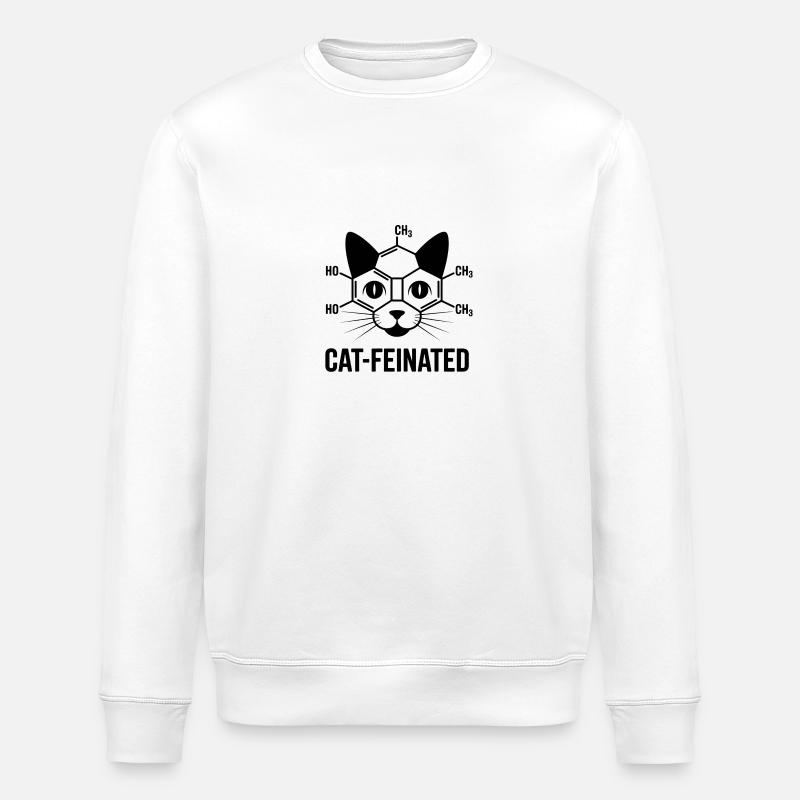Cat-feinated - Stanley/Stella ROLLER Unisex Organic Sweatshirt - white