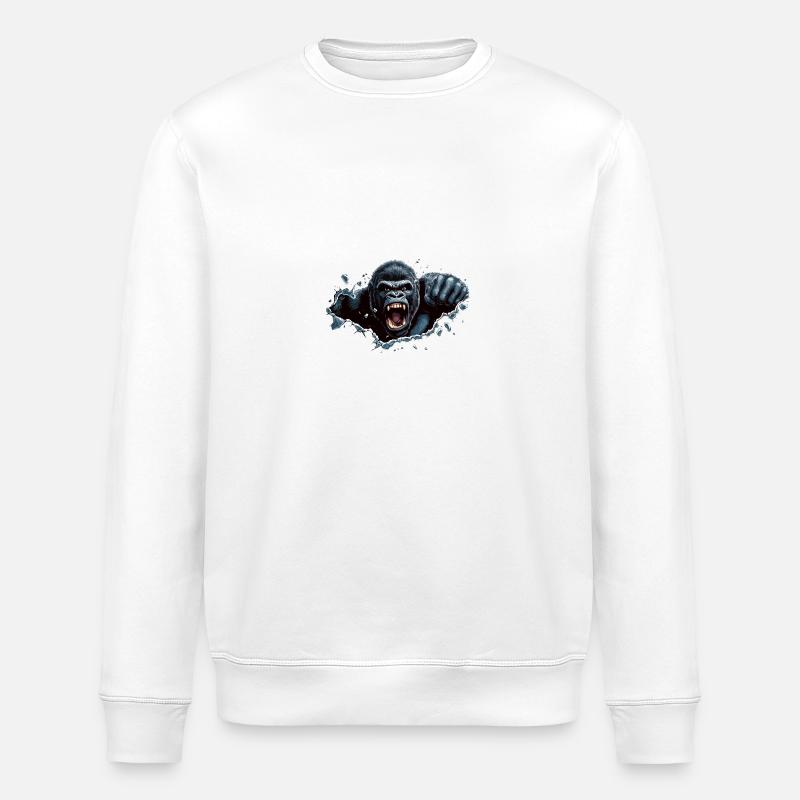 gorilla beast schlag - Stanley/Stella Unisex Bio-Sweatshirt ROLLER - Weiß