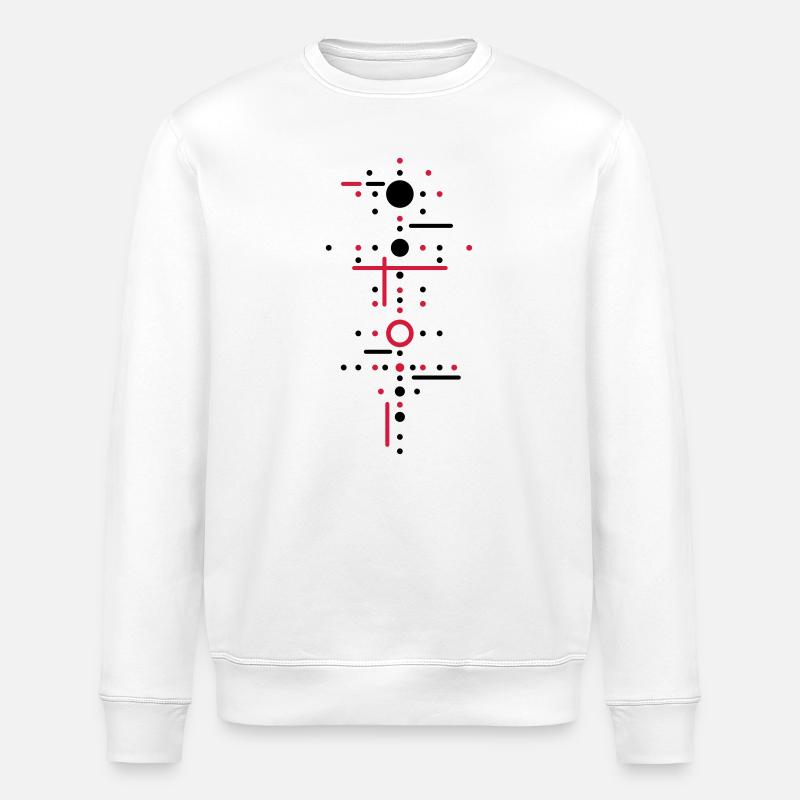 Points and lines - Stanley/Stella ROLLER Unisex Organic Sweatshirt - white