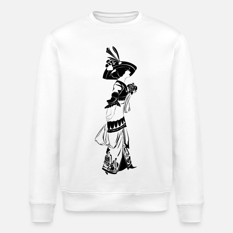 Victorian Elegance mit Blumenmuster - Stanley/Stella Unisex Bio-Sweatshirt ROLLER - Weiß
