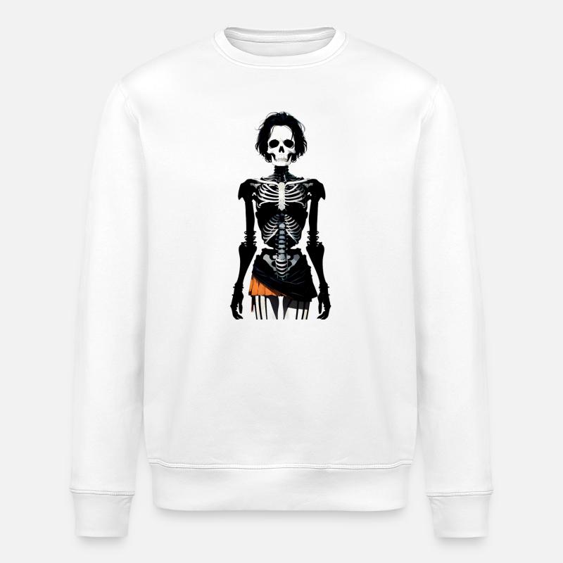 Halloween Skelett - Stanley/Stella Unisex Bio-Sweatshirt ROLLER - Weiß