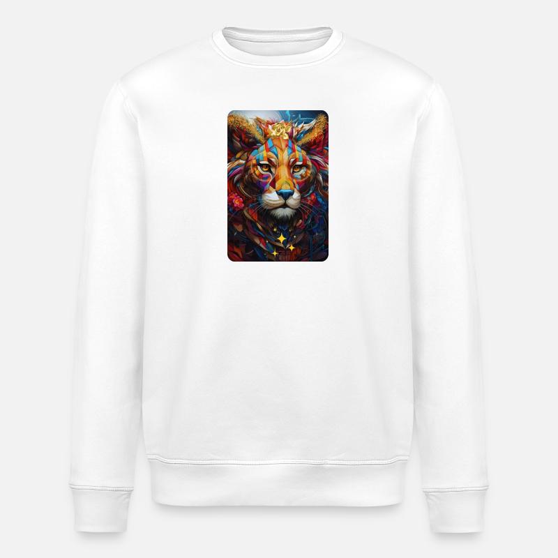 Lion Pop Art - Sweat bio ROLLER Stanley/Stella Unisexe - blanc