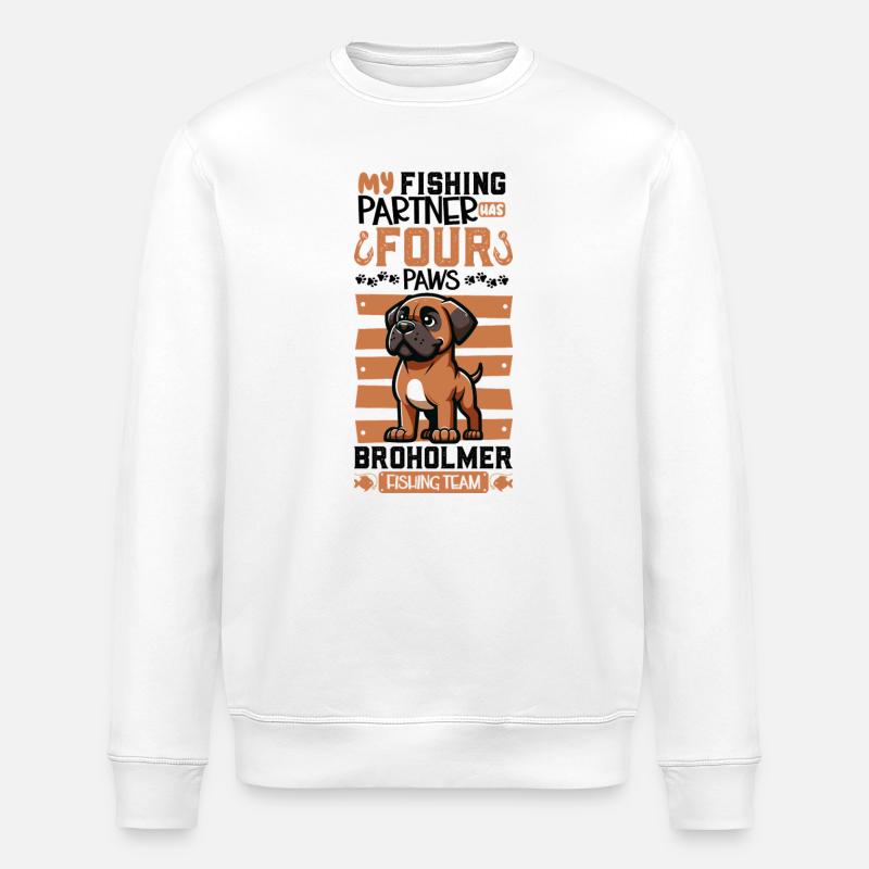 Pêche et Broholmer - Sweat bio ROLLER Stanley/Stella Unisexe - blanc