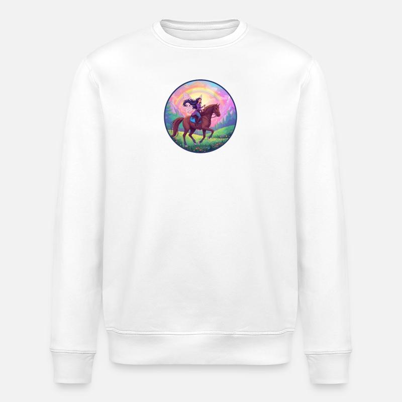 Fée imaginative sur cheval - Sweat bio ROLLER Stanley/Stella Unisexe - blanc