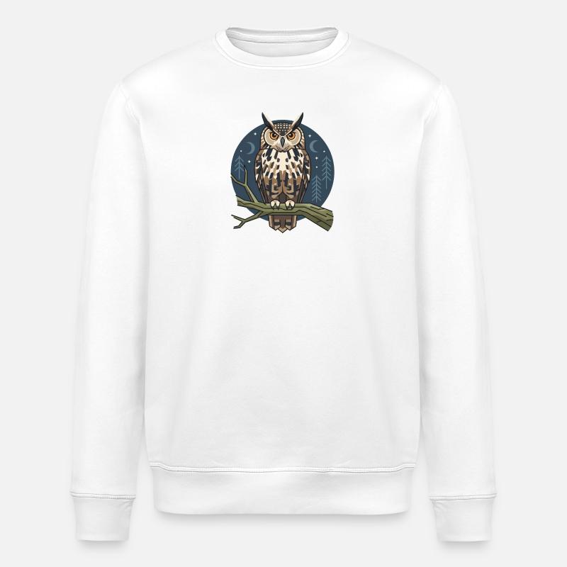 Uhu Eule - Stanley/Stella Unisex Bio-Sweatshirt ROLLER - Weiß