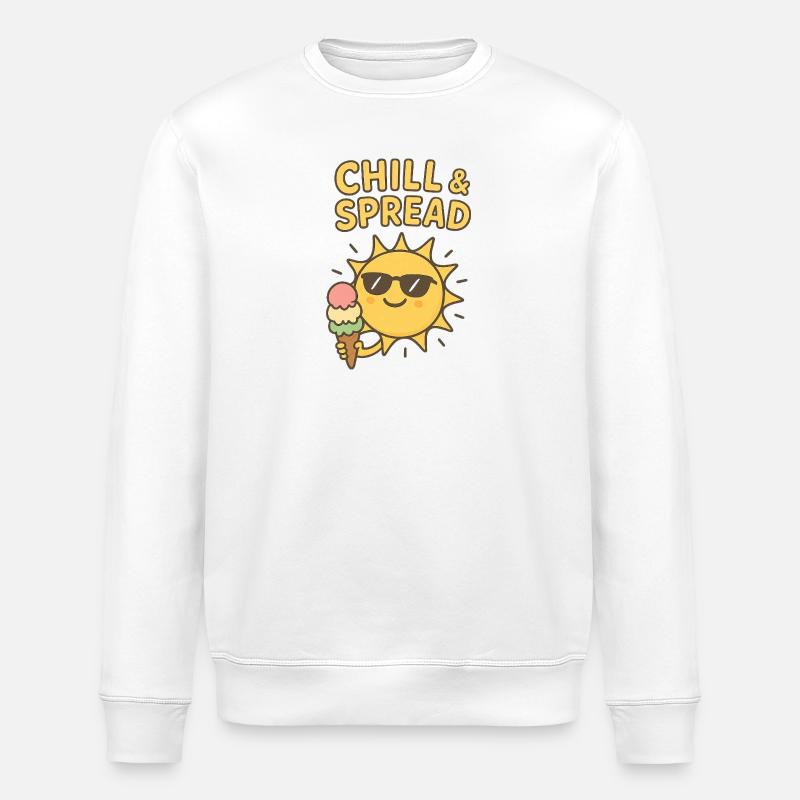Chill & Spread Sonne Eis Spaß - Stanley/Stella Unisex Bio-Sweatshirt ROLLER - Weiß