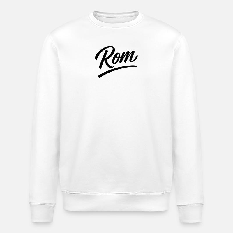 Rom Script Lettering Subline - Stanley/Stella ROLLER Unisex Organic Sweatshirt - white