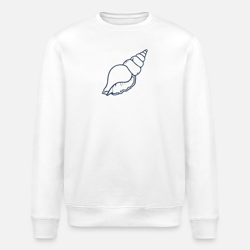 Seashell Minimal Ocean Beach Aesthetic Design - Stanley/Stella ROLLER Unisex Organic Sweatshirt - white