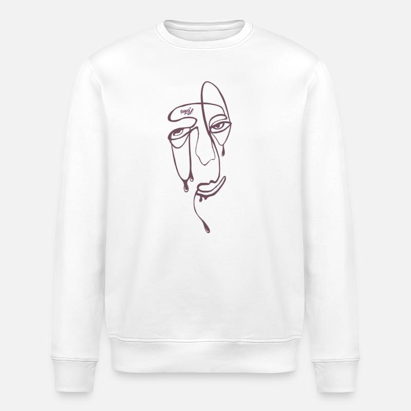 Portrait des Lignes de Déchirure - Sweat bio ROLLER Stanley/Stella Unisexe - blanc