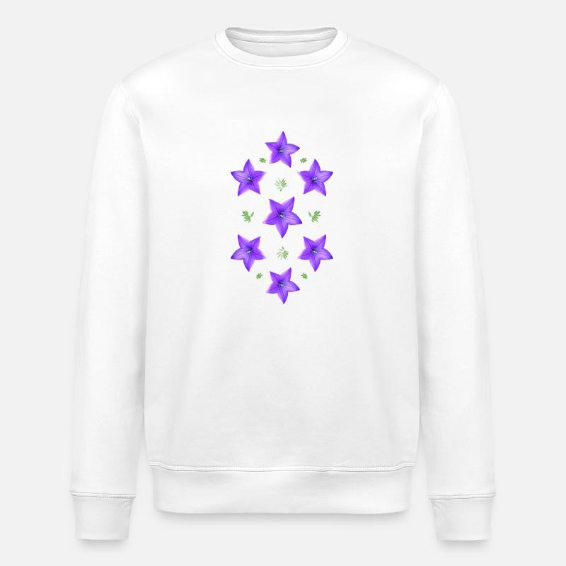 lila Blume - Glockenblume - Stanley/Stella Unisex Bio-Sweatshirt ROLLER - Weiß