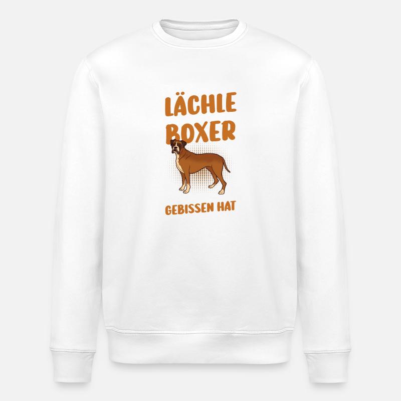 Hund Deutscher Boxer - Stanley/Stella Unisex Bio-Sweatshirt ROLLER - Weiß