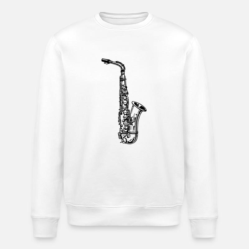 saxophone - Sweat bio ROLLER Stanley/Stella Unisexe - blanc