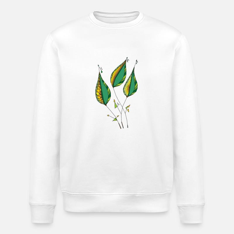 Dekorative Blätter - Stanley/Stella Unisex Bio-Sweatshirt ROLLER - Weiß