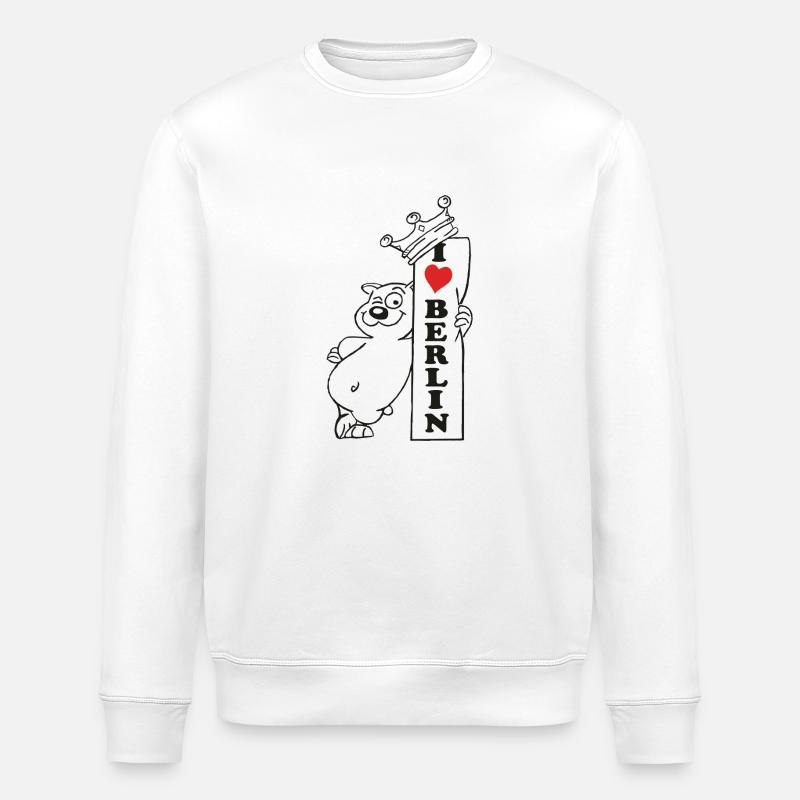 i love berlin - Stanley/Stella Unisex Bio-Sweatshirt ROLLER - Weiß