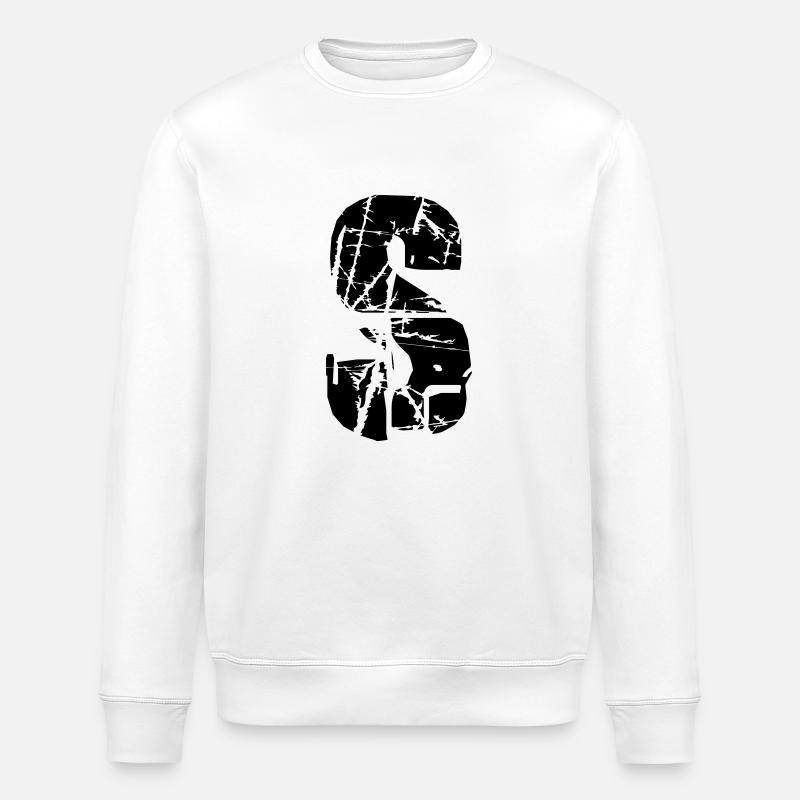 Lettre S - Sweat bio ROLLER Stanley/Stella Unisexe - blanc