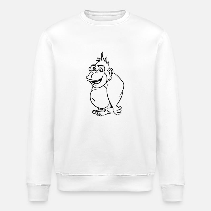 Gorilla drôle - Sweat bio ROLLER Stanley/Stella Unisexe - blanc
