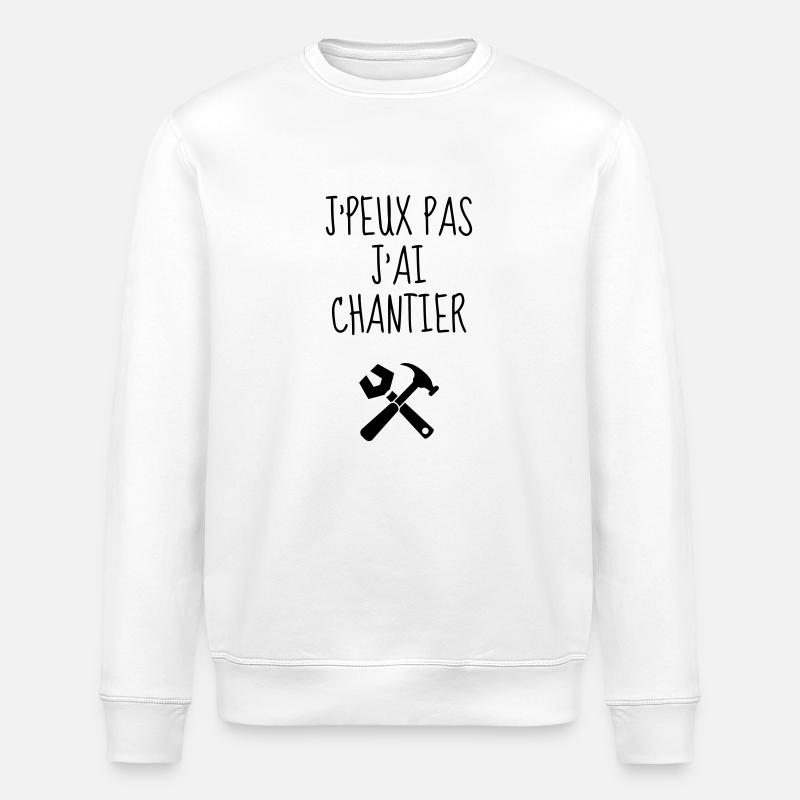 manoeuvre / chantier / bâtiment / ouvrier - Sweat bio ROLLER Stanley/Stella Unisexe - blanc