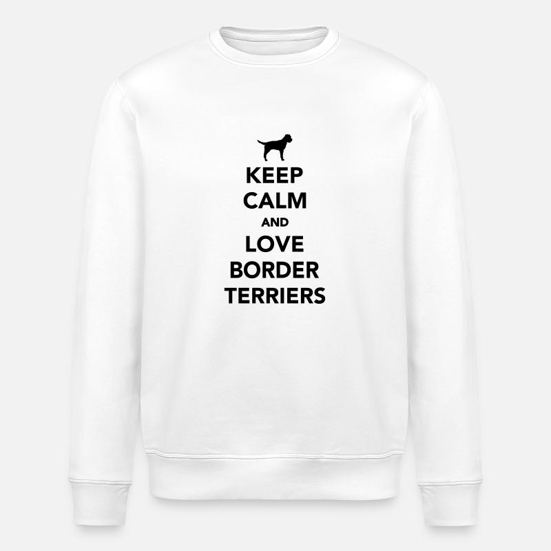 Border Terrier - Stanley/Stella ROLLER Unisex Organic Sweatshirt - white