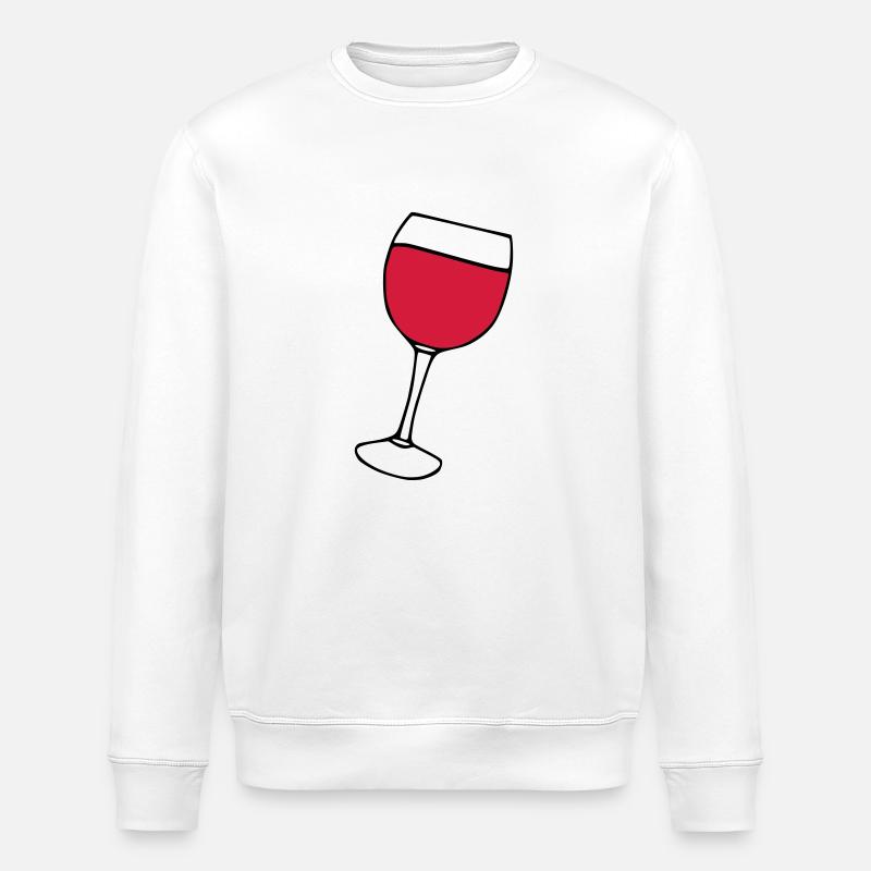 Vin rouge dans le verre - Sweat bio ROLLER Stanley/Stella Unisexe - blanc