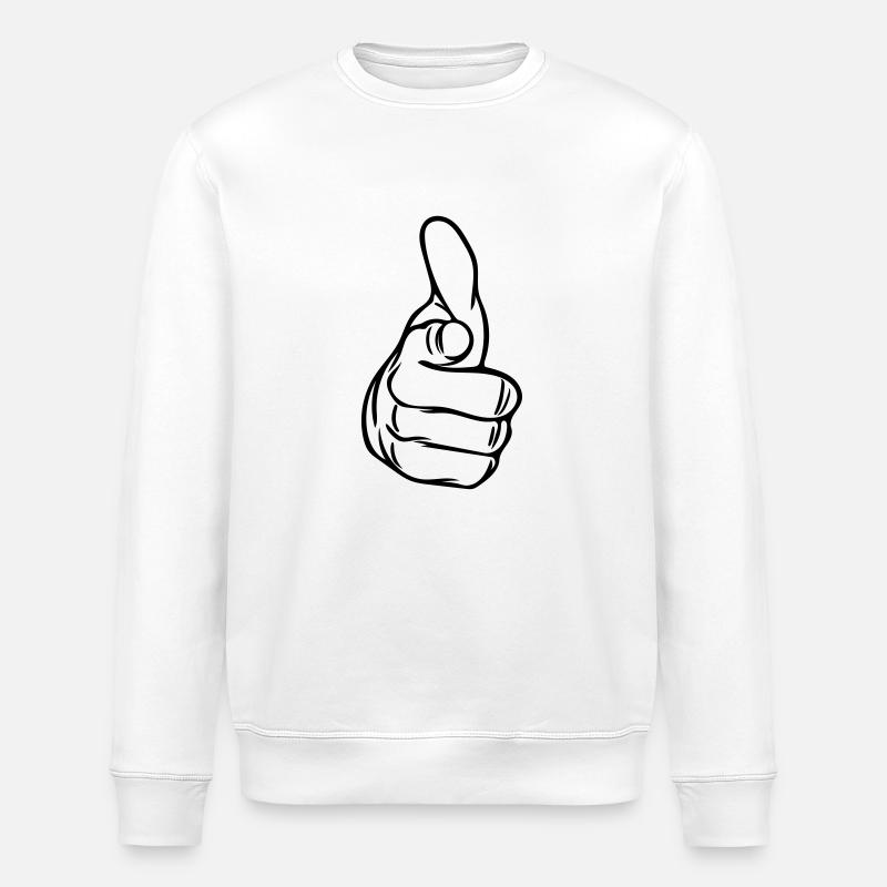 Vector Zeigefinger - Stanley/Stella Unisex Bio-Sweatshirt ROLLER - Weiß