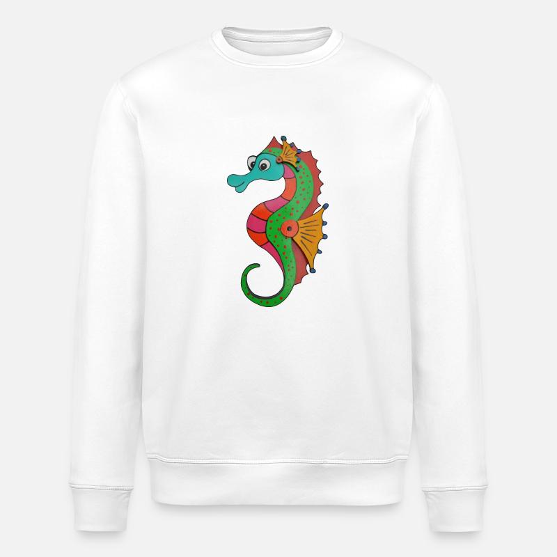 Seepferdchen - Stanley/Stella Unisex Bio-Sweatshirt ROLLER - Weiß