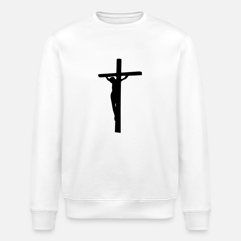 Croix Jésus - Sweat bio ROLLER Stanley/Stella Unisexe - blanc