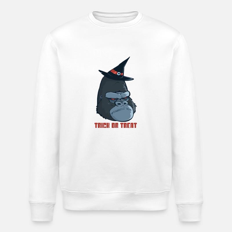 Halloween-Gorilla - Stanley/Stella Unisex Bio-Sweatshirt ROLLER - Weiß