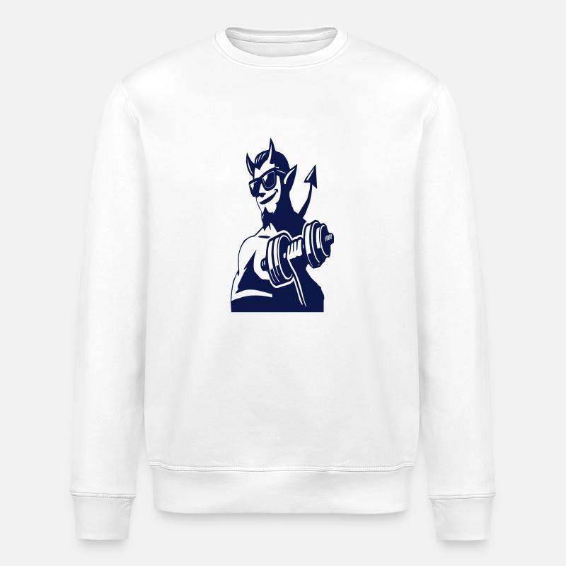 Teufelchen mit Hantel - Stanley/Stella Unisex Bio-Sweatshirt ROLLER - Weiß