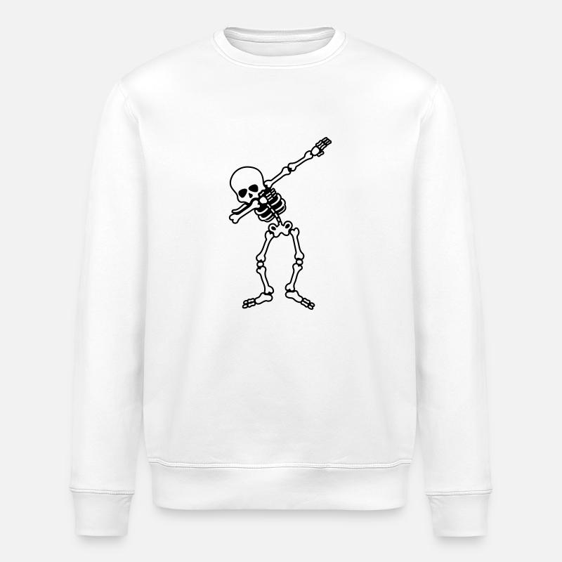 skull dabbing - Stanley/Stella ROLLER Unisex Organic Sweatshirt - white