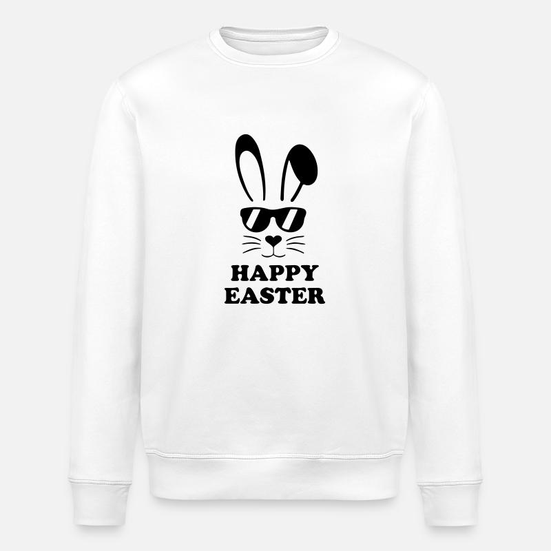 Happy Easter - Stanley/Stella ROLLER Unisex Organic Sweatshirt - white