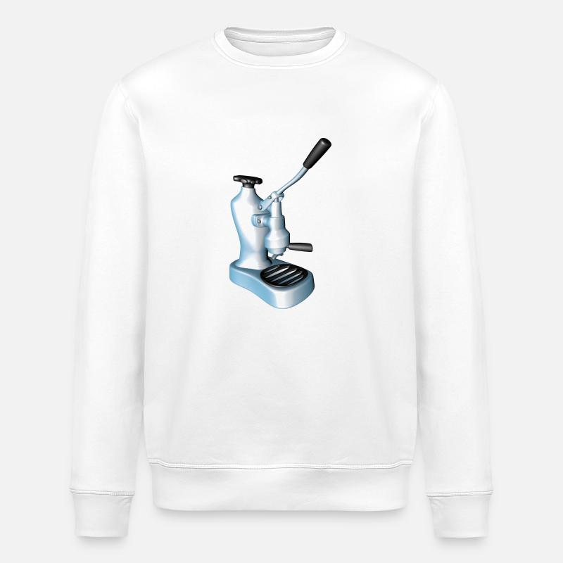 Café expresso cappuccino - Sweat bio ROLLER Stanley/Stella Unisexe - blanc