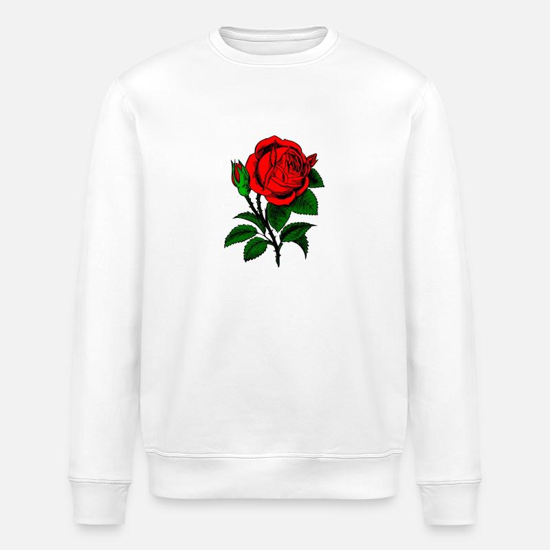Rose rouge - Sweat bio ROLLER Stanley/Stella Unisexe - blanc