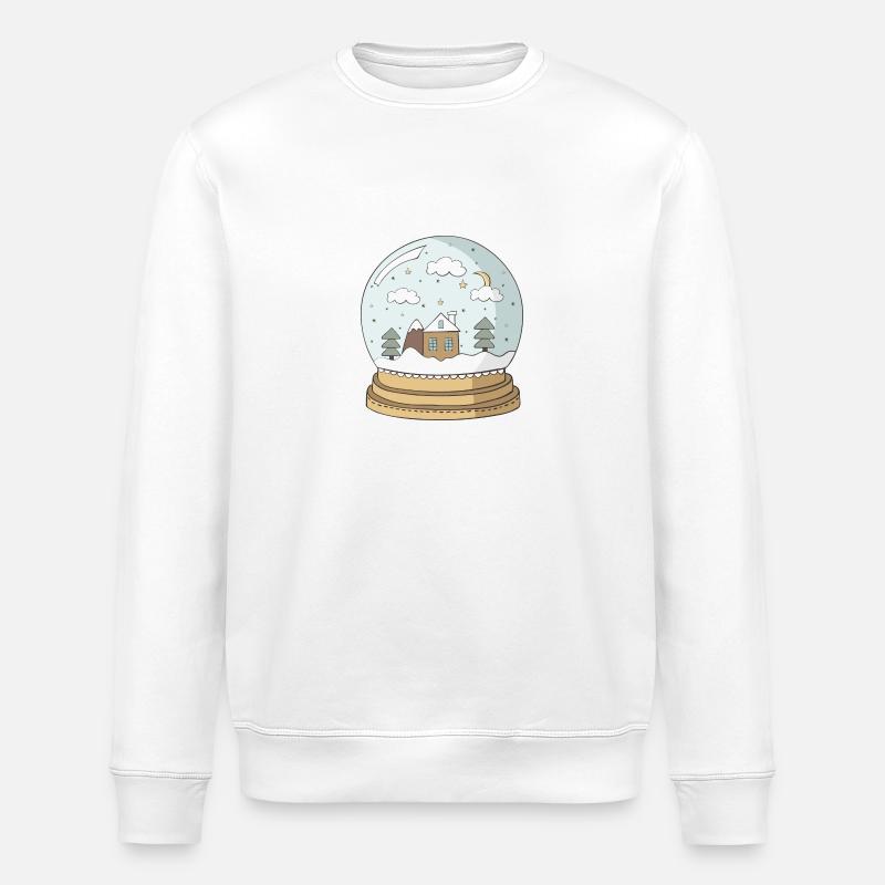 snow globe - Stanley/Stella ROLLER Unisex Organic Sweatshirt - white