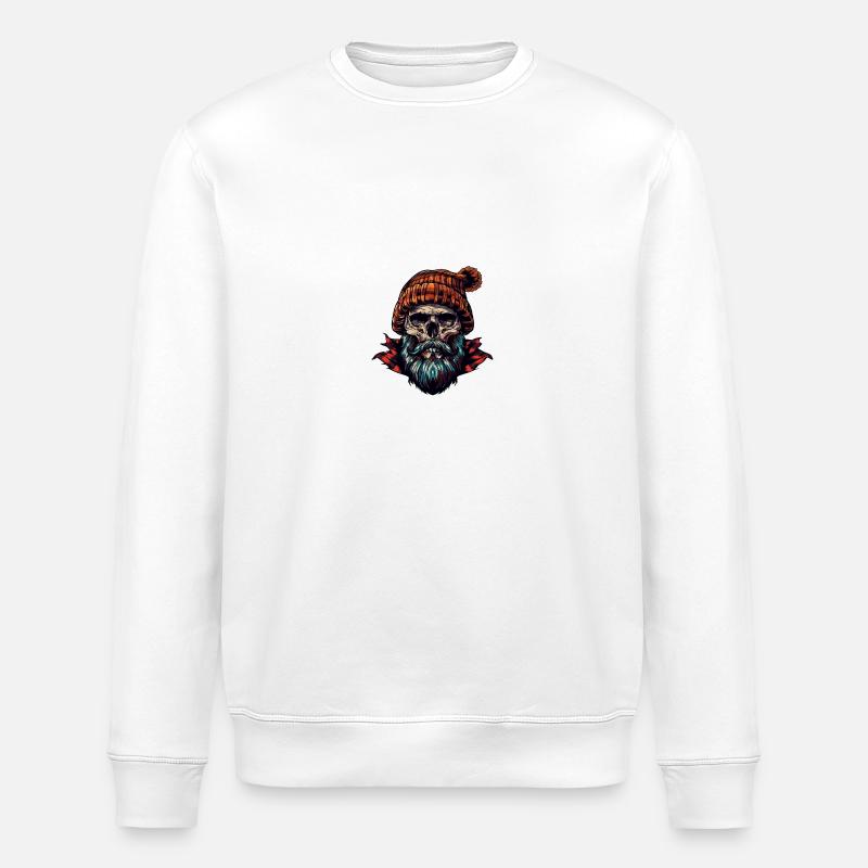 Crâne de bûcheron - Sweat bio ROLLER Stanley/Stella Unisexe - blanc