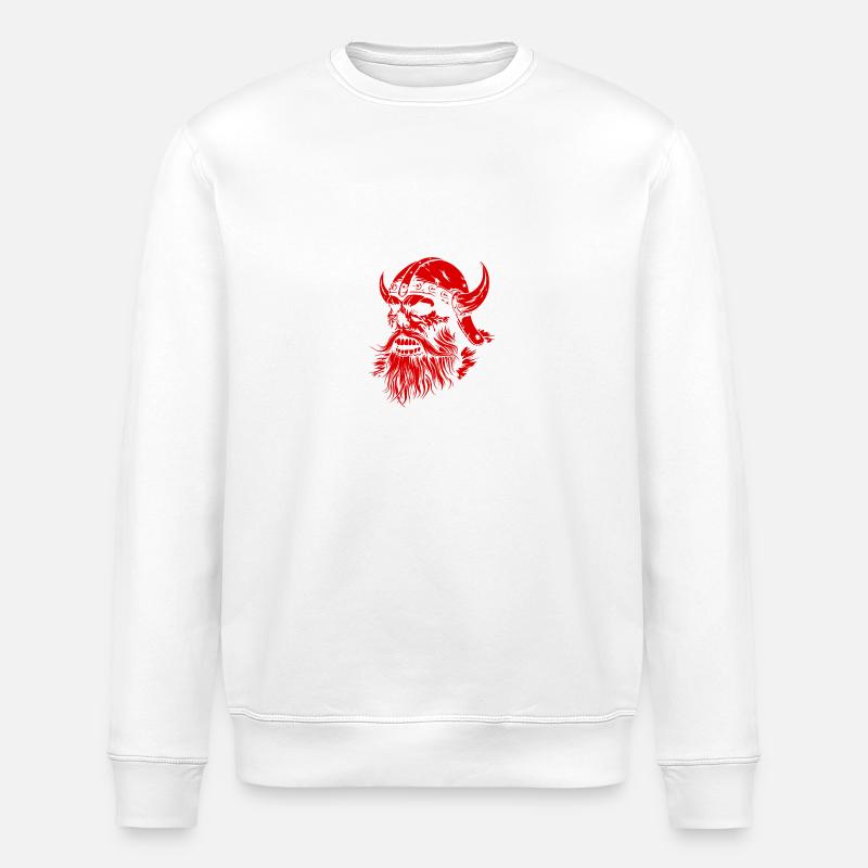 Wikinger Totenkopf - Stanley/Stella Unisex Bio-Sweatshirt ROLLER - Weiß