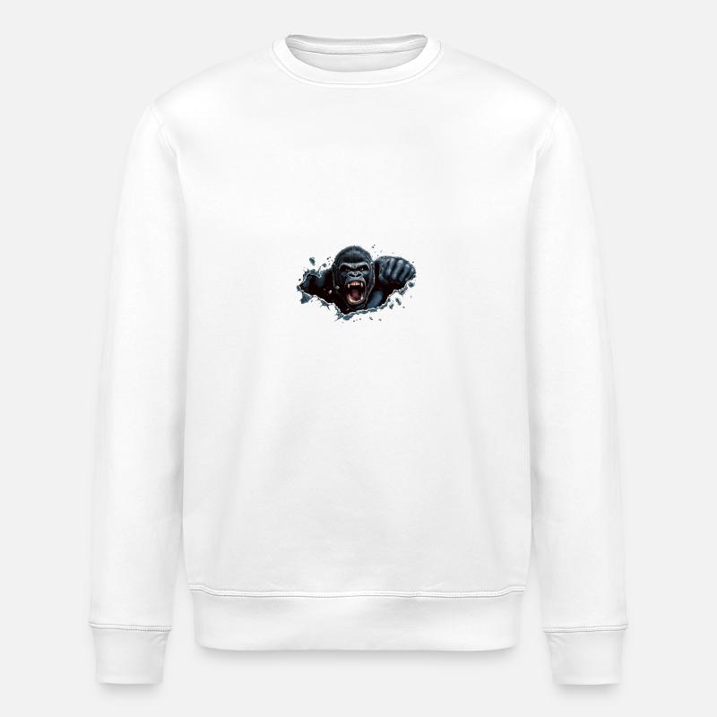 Gorilla Beast Power - Stanley/Stella Unisex Bio-Sweatshirt ROLLER - Weiß