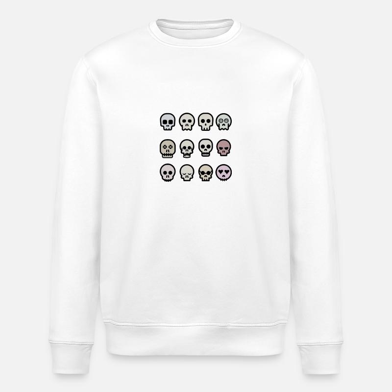 crânes - Sweat bio ROLLER Stanley/Stella Unisexe - blanc