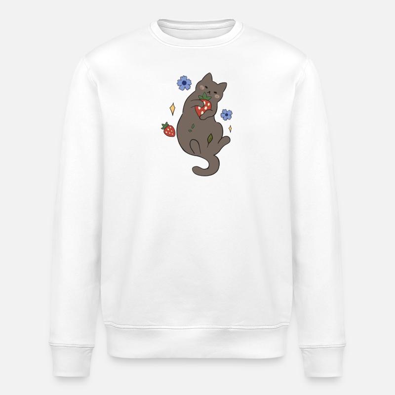 Herbstkatze #3 - Stanley/Stella Unisex Bio-Sweatshirt ROLLER - Weiß