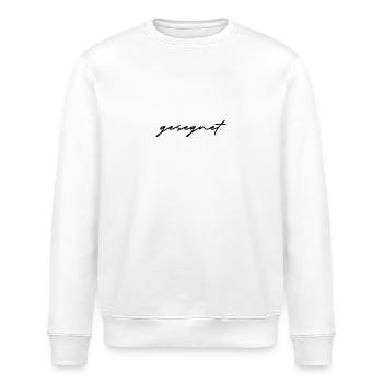 Gesegnet - Jesus Christus - Schriftzug - Stanley/Stella Unisex Bio-Sweatshirt ROLLER - Weiß - Vorne - Nik (191cm)