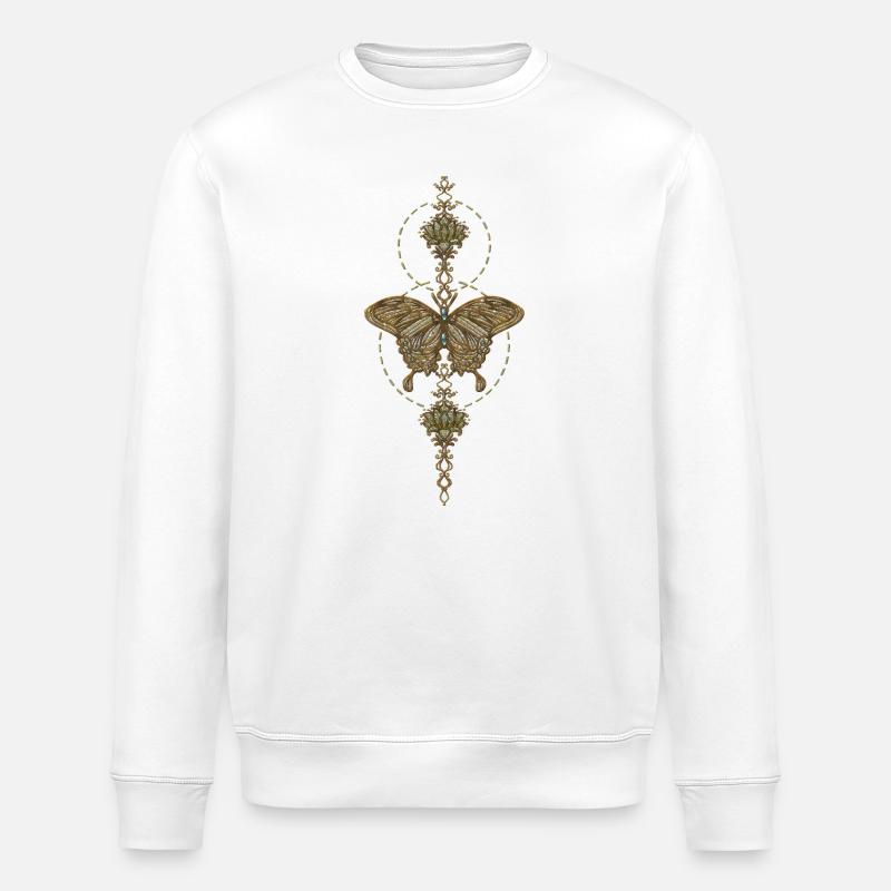 Die Eleganz des Schmetterlings. - Stanley/Stella Unisex Bio-Sweatshirt ROLLER - Weiß