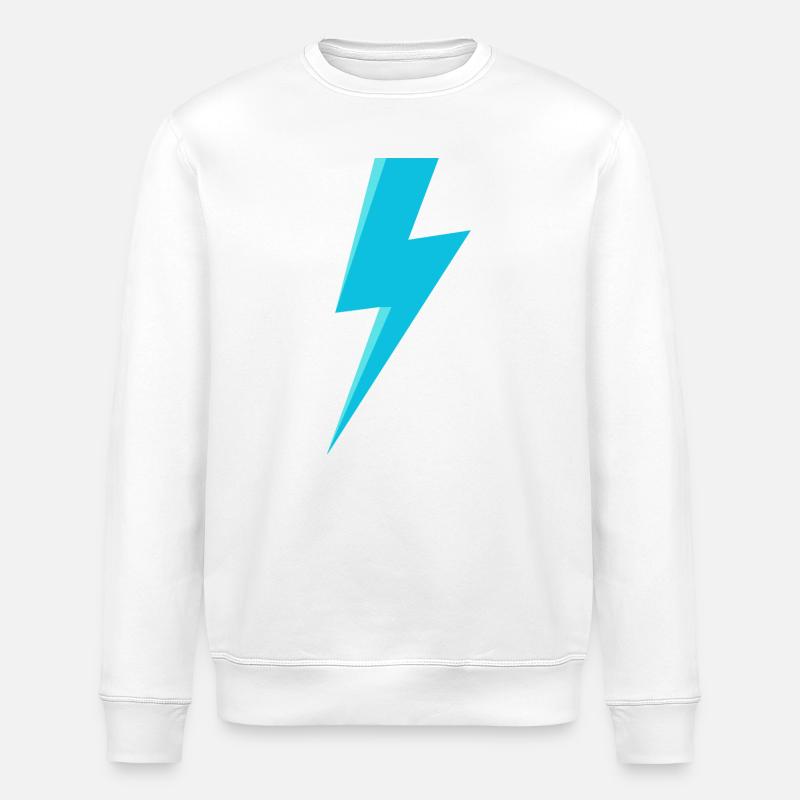 Blue Lightning - Stanley/Stella ROLLER Unisex Organic Sweatshirt - white