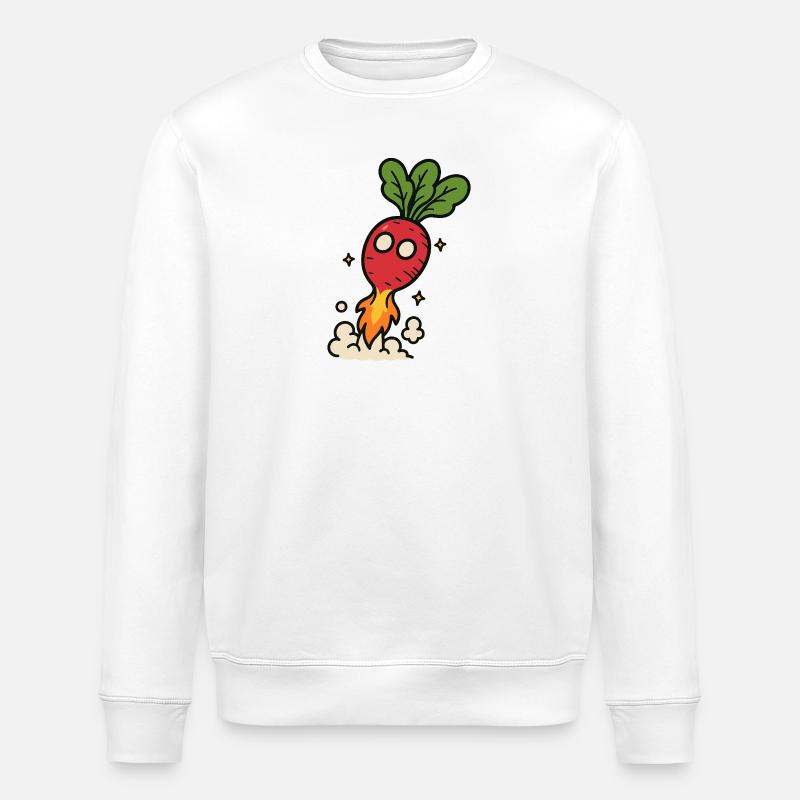 Radish Rocket Blastoff - Stanley/Stella ROLLER Unisex Organic Sweatshirt - white