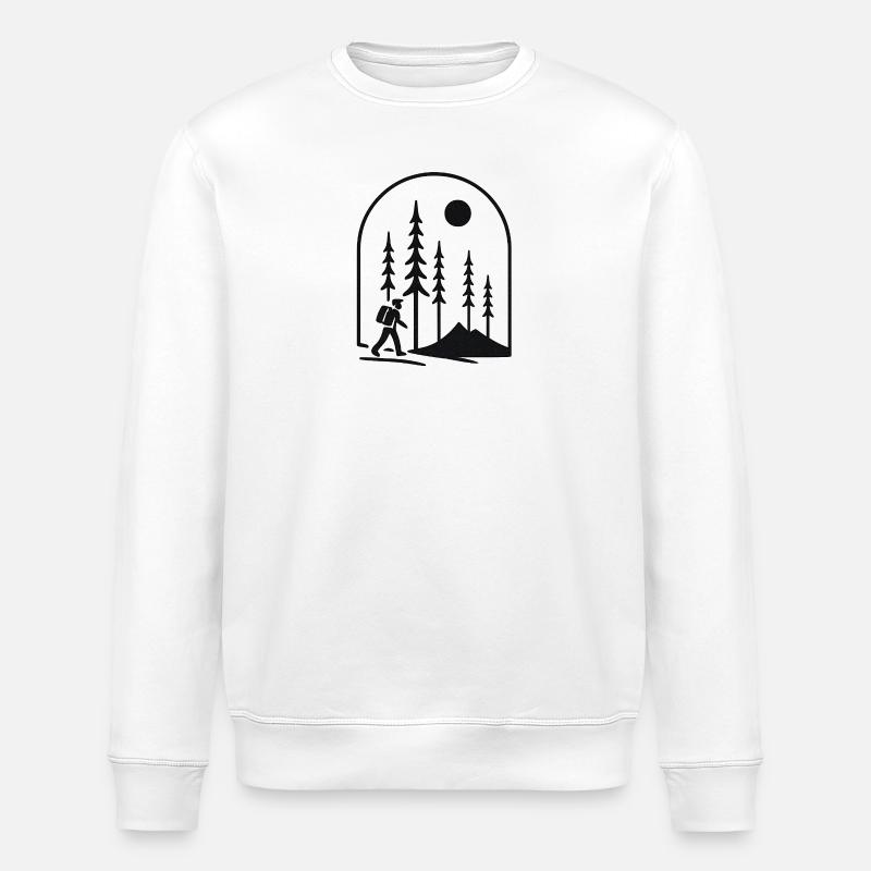 Nächtliche Wanderung im Wald Fans geschenkidee - Stanley/Stella Unisex Bio-Sweatshirt ROLLER - Weiß